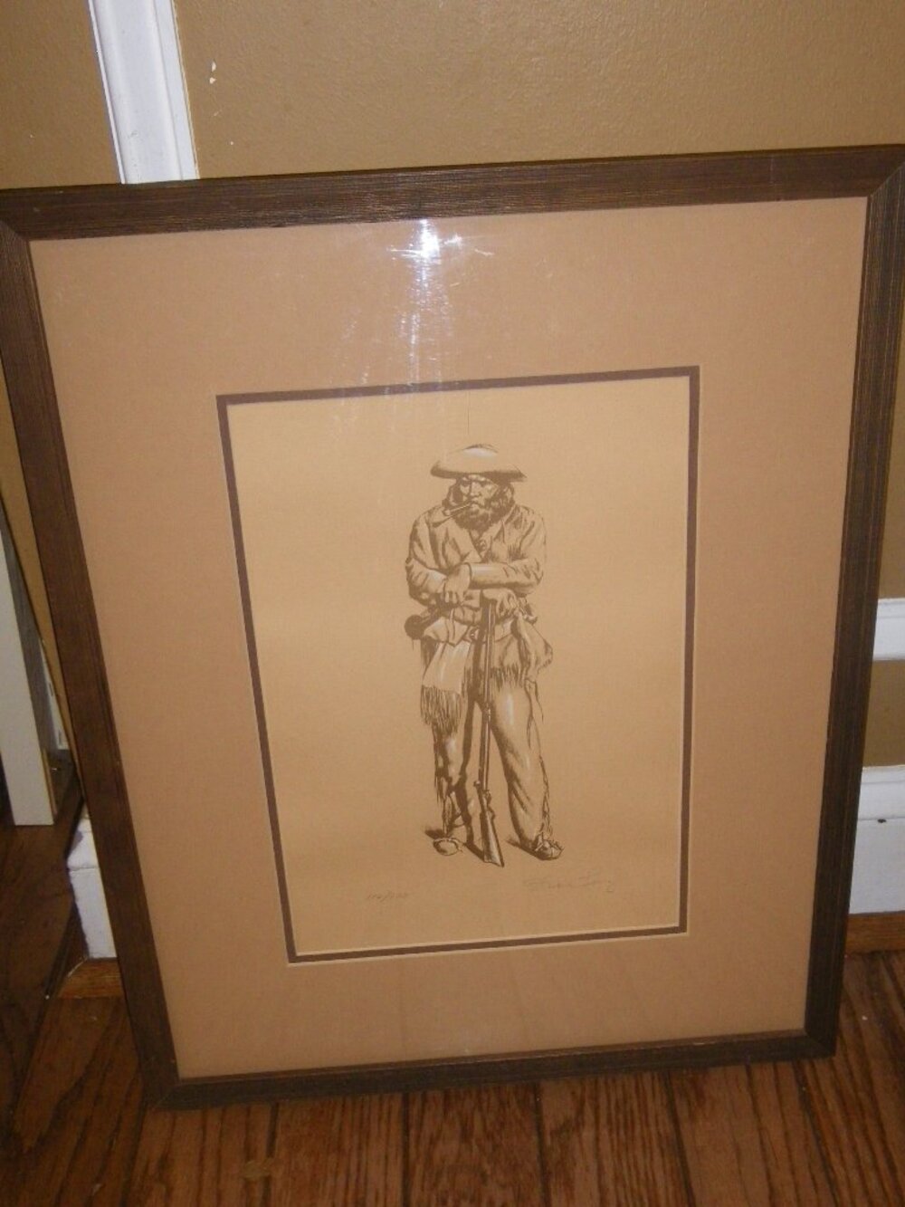 Signed James Bama Dan the Mountain Man Ltd Ed Lithograph Print COA Framed Matted